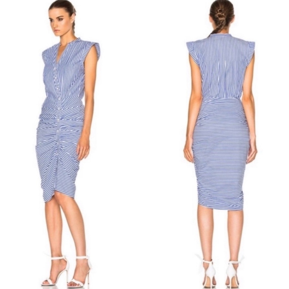 Veronica Beard Green Striped Women's Dress